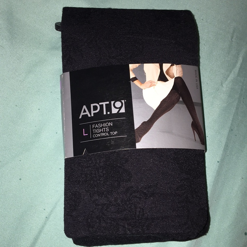NWT patterned black tights